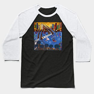 Landscape of a modern city in a abstract contemporary painting Baseball T-Shirt